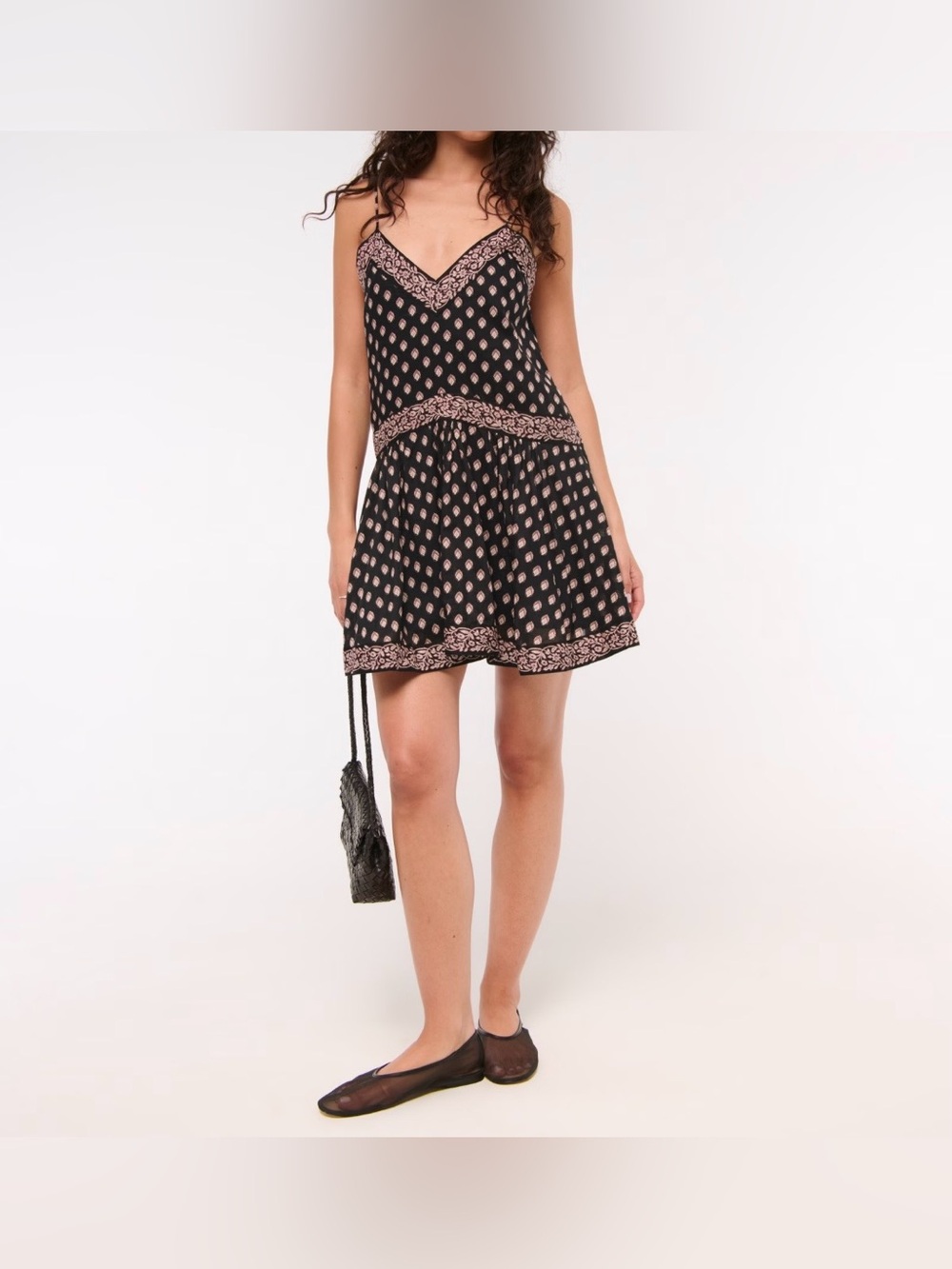 Abercrombie & Fitch Black Mauve Print Mini Skort Dress NWOT 
size:L